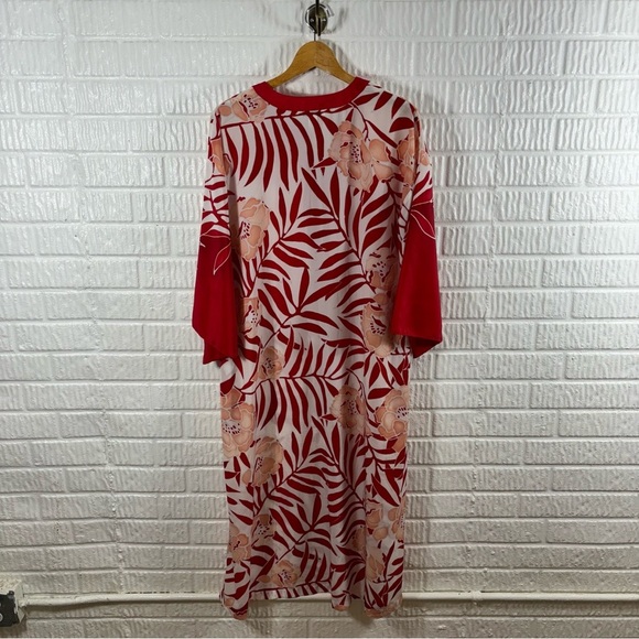 Oscar de la Renta Tropical Print Caftan Maxi Dress Medium - Picture 2 of 4